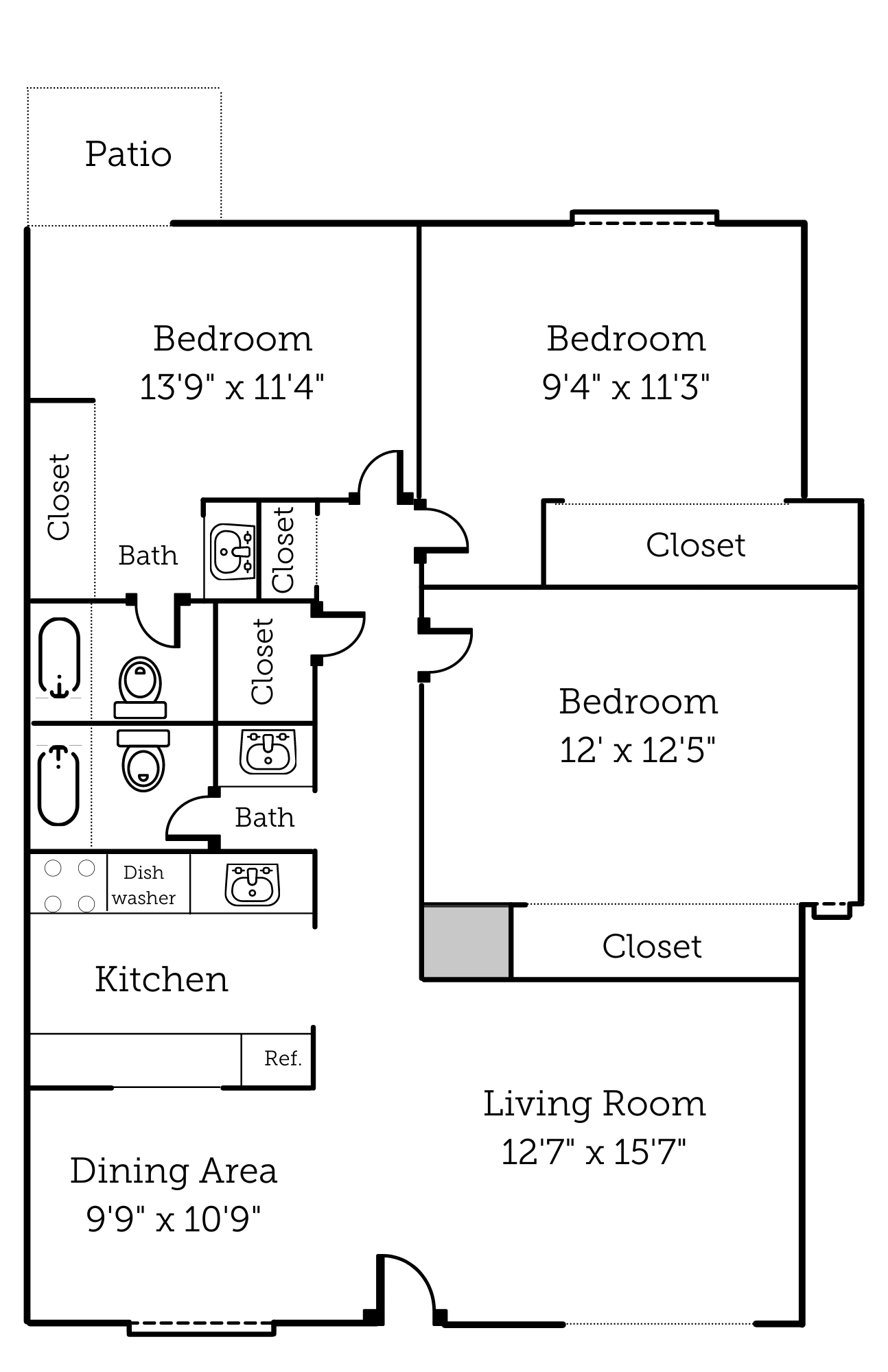 Floor Plans of Chautauqua Apartments in Davis, CA